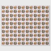 Niedliche Fotocollage Pink Paw Prints Geschenkpapier (Flach)