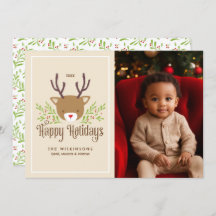 Niedliche Fotokarte für den neutralen Happy Holida