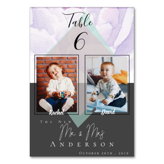 Niedliche Fotos der Kindheit | Hochzeit Tischnummer (Rückseite)