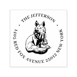 Niedliche Fox Animal Cartoon Individuelle Name Rüc Permastempel