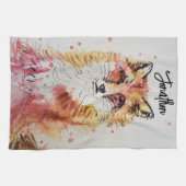 Niedliche Fox Animal Watercolor Pastellfarben Geschirrtuch (Horizontal)