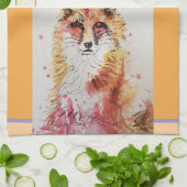 Niedliche Fox Animal Watercolor Pastellfarben Geschirrtuch (Gefaltet)