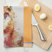 Niedliche Fox Animal Watercolor Pastellfarben Geschirrtuch (Viertel Falte)