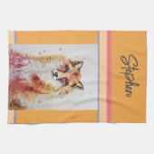 Niedliche Fox Animal Watercolor Pastellfarben Geschirrtuch (Horizontal)