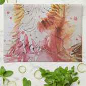 Niedliche Fox Animal Watercolor Pastellfarben Geschirrtuch (Gefaltet)