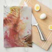 Niedliche Fox Animal Watercolor Pastellfarben Geschirrtuch (Viertel Falte)