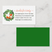 Niedliche Fox-Bücher für die Babydusche Begleitkarte (Vorne/Hinten)