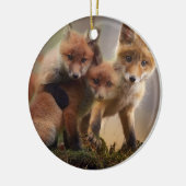 Niedliche Fox-Familie Keramik Ornament (Links)