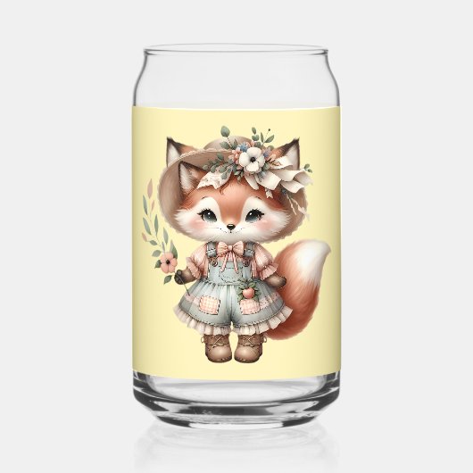 Niedliche Fox Girl Wear Cotattecore Outfit Dosenglas (Vorderseite)