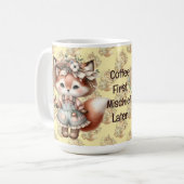 Niedliche Fox Girl Wear Cotattecore Outfit Kaffeetasse (Vorderseite Links)