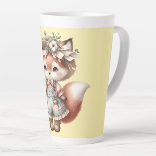 Niedliche Fox Girl Wear Cotattecore Outfit Milchtasse (Rechte Ecke)