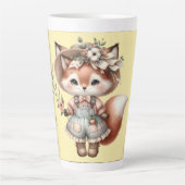 Niedliche Fox Girl Wear Cotattecore Outfit Milchtasse (Vorderseite)