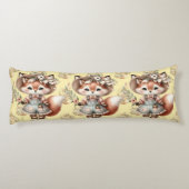 Niedliche Fox Girl Wear Cotattecore Outfit Seitenschläferkissen (Rückseite)