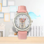Niedliche Fox Girls Wildtiere Kinder Wasserfarbe Armbanduhr<br><div class="desc">Niedlich,  Mädchen,  Blumenfuchs,  Waldland,  Wildtiere,  Wasserfarbenuhr für Waldtiere. Mädchen,  perfekt für Kinder. Personalisieren Sie es mit dem Namen Ihres Kindes.</div>