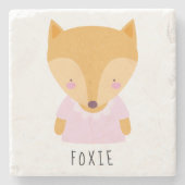 Niedliche Fox-Illustration - Anpassbar Steinuntersetzer (Vorderseite)