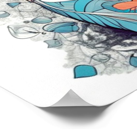 Niedliche Fox-Illustration Poster (Ecke)