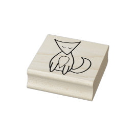 Niedliche Fox Line Kunst-Illustration Zeichnend Gummistempel