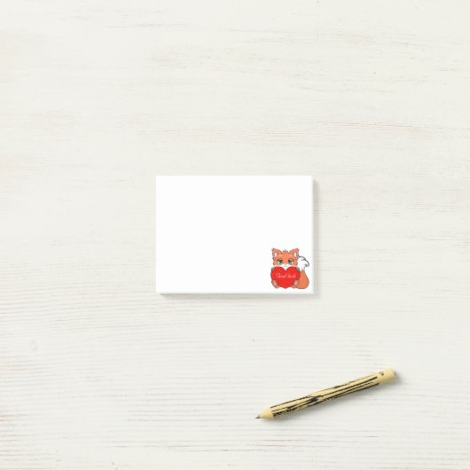 Niedliche Fox-Notizen Post-it Klebezettel (Auf Schreibtisch)