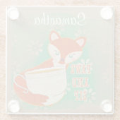 Niedliche Fox-Paws und Sixquote Personalisiert Glasuntersetzer (Rückseite)