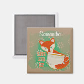 Niedliche Fox-Paws und Sixquote Personalisiert Magnet (Vorderseite/Rückseite)