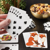 Niedliche Fox Sitting Cards Spielkarten (In Situ)