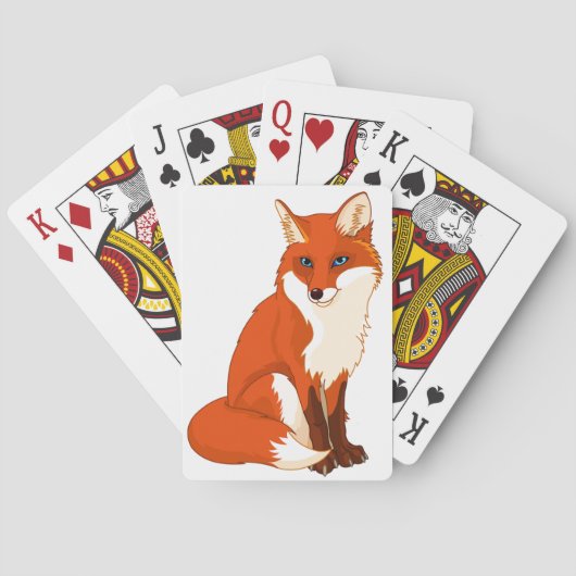 Niedliche Fox Sitting Cards Spielkarten (Rückseite)