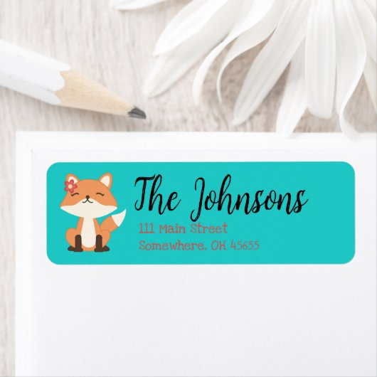 Niedliche Fox-Themed Rücksendeadressen-Aufkleber T (Insitu)