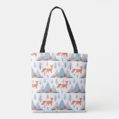 Niedliche Fox- und Gebirgsmuster-Illustration Tasche (Rückseite)