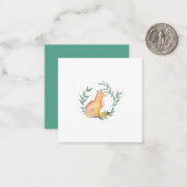 Niedliche Fox- und Laurel-Wreath-Karte Mitteilungskarte (Vorderseite/Rückseite Beispiel)