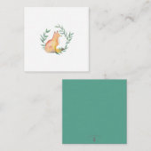 Niedliche Fox- und Laurel-Wreath-Karte Mitteilungskarte (Vorne/Hinten)