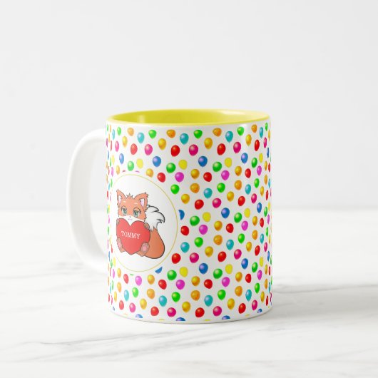 Niedliche Fox- und mehrfarbige Festivals Zweifarbige Tasse (Vorderseite Links)