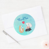 Niedliche Fox- und Rabbit-Waldkreaturen Vielen Dan Runder Aufkleber (Umschlag)