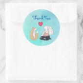 Niedliche Fox- und Rabbit-Waldkreaturen Vielen Dan Runder Aufkleber (Tasche)