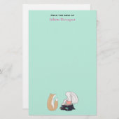 Niedliche Fox- und Rabbit-Waldkreaturen Zeichnend Briefpapier (Vorne/Hinten)