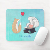 Niedliche Fox- und Rabbit-Waldkreaturen Zeichnend Mousepad (Mit Mouse)