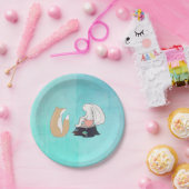 Niedliche Fox- und Rabbit-Waldkreaturen Zeichnend Pappteller (Party)