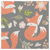 Niedliche Fox- und rustikale Blumenstoffe Stoff (Nahaufnahme)