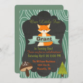 Niedliche Fox-Waldgeburtstags-Party Einladung (Vorne/Hinten)