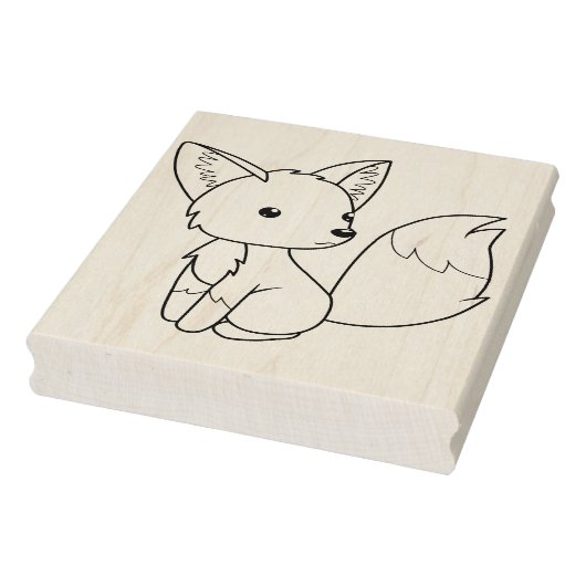 Niedliche Foxfarbseite Gummistempel (Stempel)