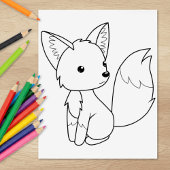 Niedliche Foxfarbseite Gummistempel