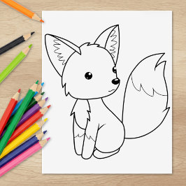 Niedliche Foxfarbseite Gummistempel