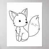 Niedliche Foxfarbseite Poster (Vorne)
