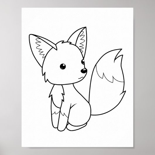 Niedliche Foxfarbseite Poster (Vorne)