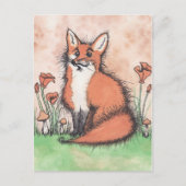 Niedliche Foxie und Blume Postkarte (Vorderseite)