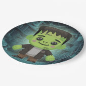 Niedliche Frankenstein Papierplatte Pappteller (Schrägansicht)