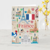 Niedliche Frankreich-Ikonen Karte (Gelbe Blume)