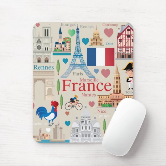 Niedliche Frankreich-Ikonen Mousepad (Mit Mouse)