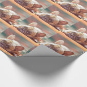 Niedliche französische Bulldog-Aquarellmalerei Geschenkpapier (Ecke)