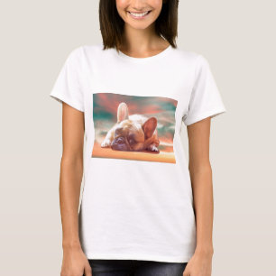 Niedliche französische Bulldog-Aquarellmalerei T-Shirt