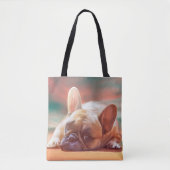 Niedliche französische Bulldog-Aquarellmalerei Tasche (Vorderseite)